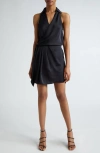 Ramy Brook Nettie Sleeveless Side Tie Minidress In Black
