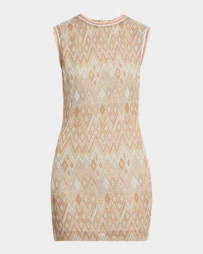 Ramy Brook Nevaeh Diamond Knit Mini Dress In Neutral