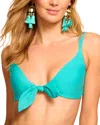Ramy Brook Nichelle Tie Front Triangle Underwire Bikini Top