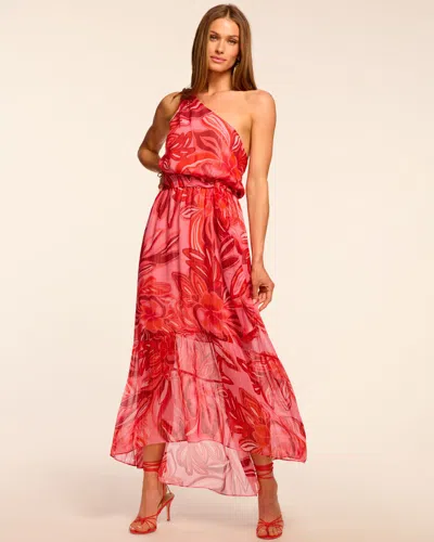 Ramy Brook Nicola Silk Metallic One-shoulder Maxi Dress