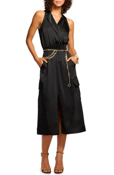 Ramy Brook Nikia V-neck Midi Dress In Black