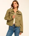 Ramy Brook Nikola Canvas Button Down Jacket In Green