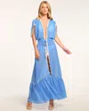 Ramy Brook Nikolai Shell Trim Maxi Cover-up Dress In Blue