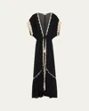 Ramy Brook Nikolai Semi-sheer Maxi Coverup In Black
