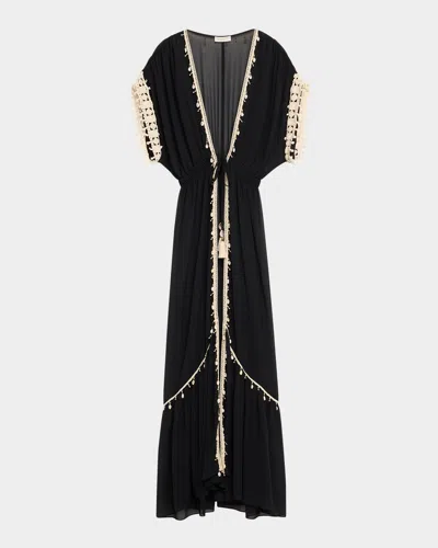 Ramy Brook Nikolai Semi-sheer Maxi Coverup In Black