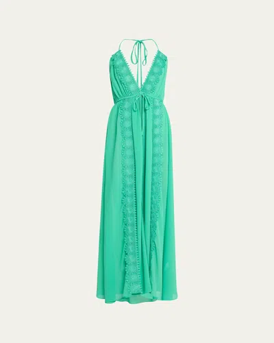 Ramy Brook Nikole Embroidered Maxi Dress In Palm Green | ModeSens