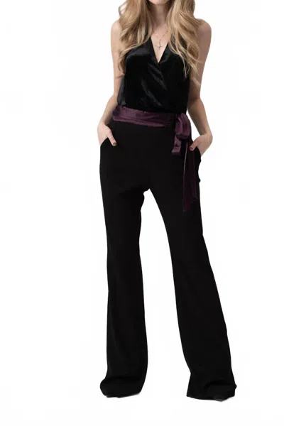 Ramy Brook Nina Jumpsuit In Black / Merlot
