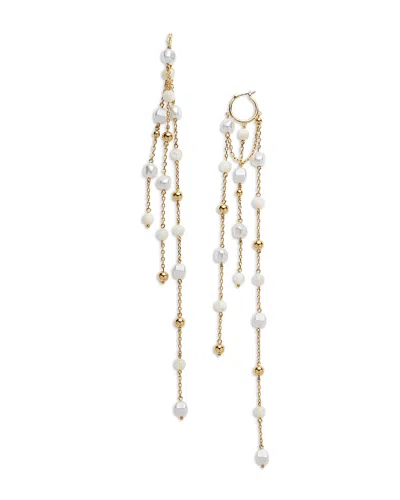 Ramy Brook Nira Beaded Dangle Huggie Hoop Earrings In Gold