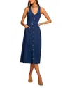Ramy Brook Nomi Sleeveless Belted Midi Dress In Spring Navy
