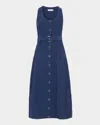 Ramy Brook Nomi Sleeveless Belted Midi Dress In Spring Navy