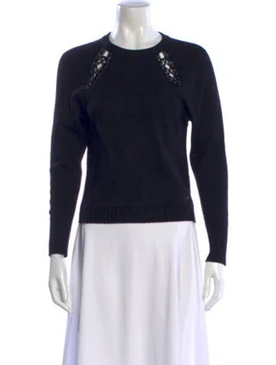 Pre-owned Ramy Brook Nylon Crew Neck Sweater In Black