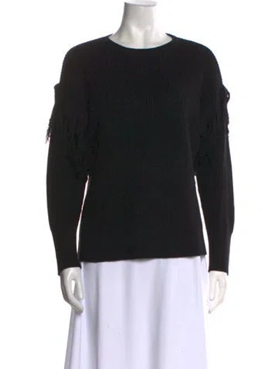Pre-owned Ramy Brook Nylon Crew Neck Sweater In Black