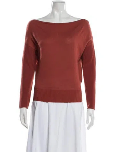 Pre-owned Ramy Brook Nylon Off-the-shoulder Sweater In Orange