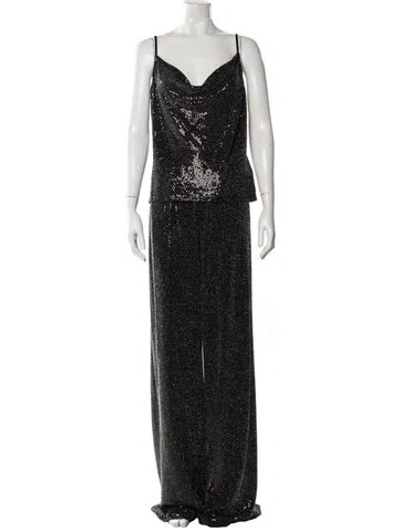Pre-owned Ramy Brook Nylon Printed Pant Set In Black