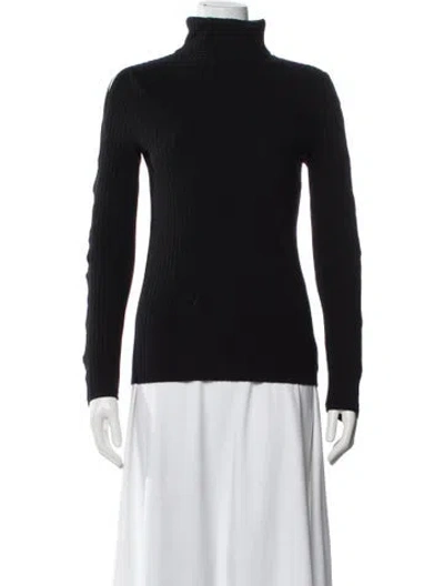 Pre-owned Ramy Brook Nylon Turtleneck Sweater In Black