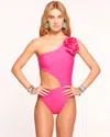 Ramy Brook Nyomi Flower One Piece Swimsuit In Perfect Pink