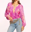 Ramy Brook Oaklynn Button Down Blouse In Pink Kaleidoscope In Pink