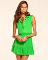 Ramy Brook Odette Mixed Media Sleeveless Minidress In Tropic Green