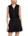 Ramy Brook Odette Mixed Media Sleeveless Minidress In Black