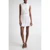 Ramy Brook Odette Sleeveless Button-front Mini Dress In Ivory