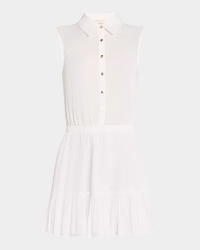 Ramy Brook Odette Sleeveless Button-front Mini Dress In Ivory