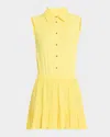 Ramy Brook Odette Sleeveless Button-front Mini Dress In Lemon Drop