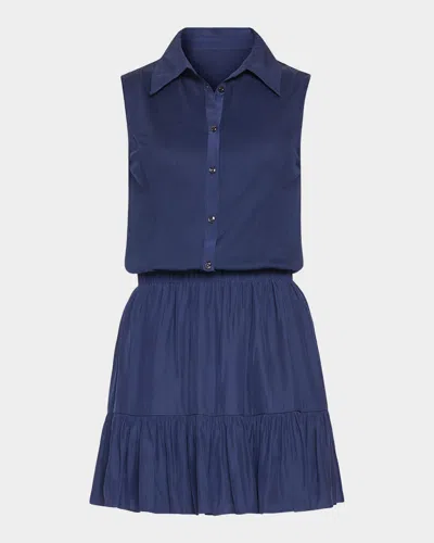 RAMY BROOK ODETTE SLEEVELESS BUTTON-FRONT MINI DRESS
