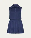 Ramy Brook Odette Sleeveless Button-front Mini Dress In Spring Navy