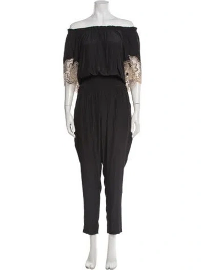 Pre-owned Ramy Brook Off-the-shoulder Jumpsuit In Black