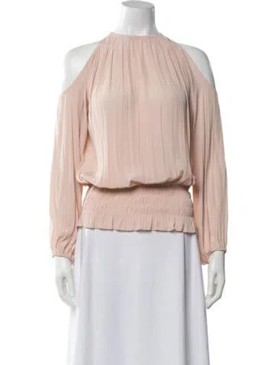 Pre-owned Ramy Brook Off-the-shoulder Long Sleeve Blouse In Neutrals