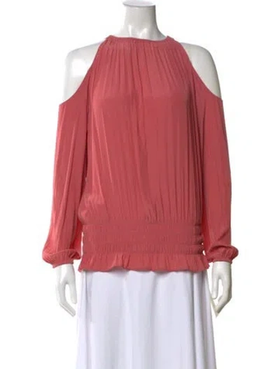 Pre-owned Ramy Brook Off-the-shoulder Long Sleeve Blouse In Pink