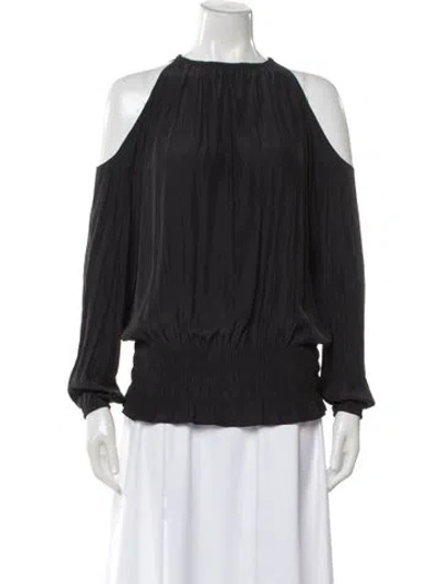 Pre-owned Ramy Brook Off-the-shoulder Long Sleeve Blouse W/ Tags In Gray