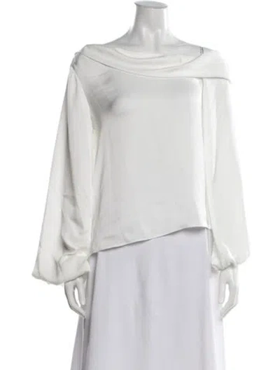 Pre-owned Ramy Brook Off-the-shoulder Long Sleeve Blouse W/ Tags In White