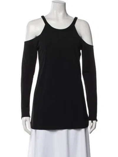 Pre-owned Ramy Brook Off-the-shoulder Long Sleeve Top In Black