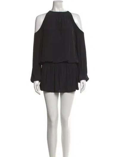 Pre-owned Ramy Brook Off-the-shoulder Mini Dress In Black