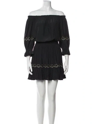 Pre-owned Ramy Brook Off-the-shoulder Mini Dress In Black
