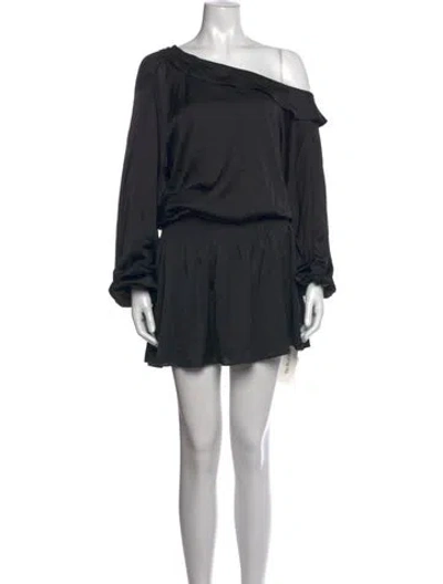 Pre-owned Ramy Brook Off-the-shoulder Mini Dress In Black