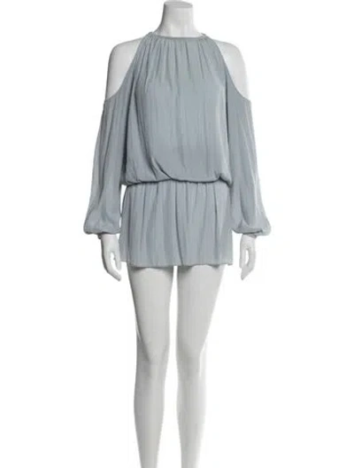 Pre-owned Ramy Brook Off-the-shoulder Mini Dress In Blue