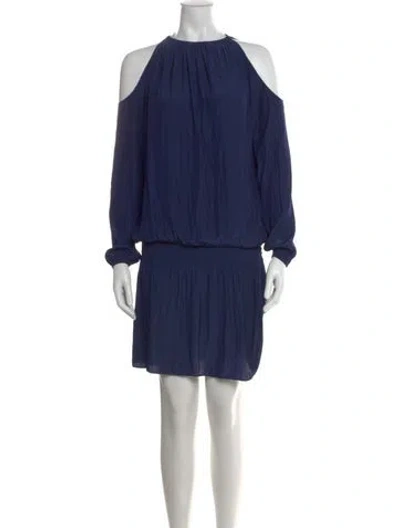 Pre-owned Ramy Brook Off-the-shoulder Mini Dress In Blue