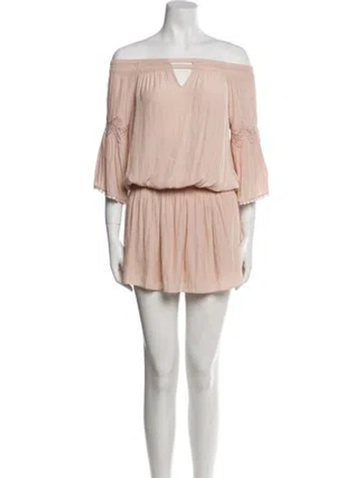 Pre-owned Ramy Brook Off-the-shoulder Mini Dress In Pink