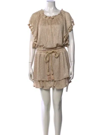Pre-owned Ramy Brook Off-the-shoulder Mini Dress W/ Tags In Gold