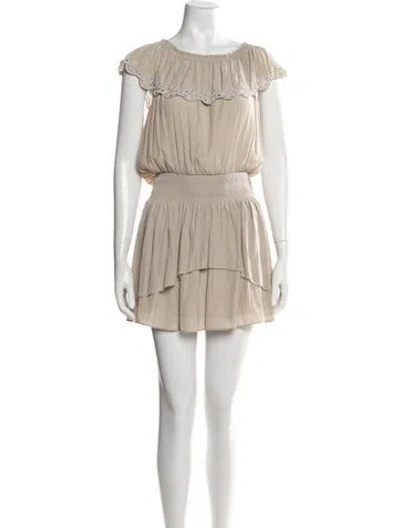 Pre-owned Ramy Brook Off-the-shoulder Mini Dress W/ Tags In Neutrals
