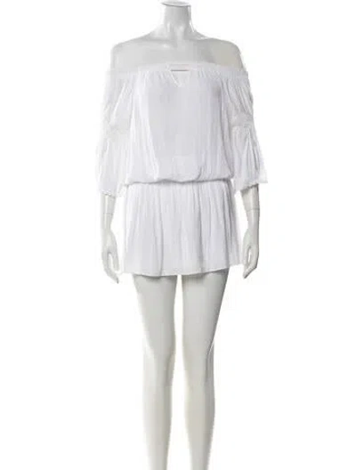 Pre-owned Ramy Brook Off-the-shoulder Mini Dress In White