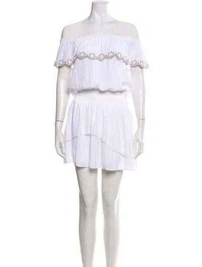 Pre-owned Ramy Brook Off-the-shoulder Mini Dress In White