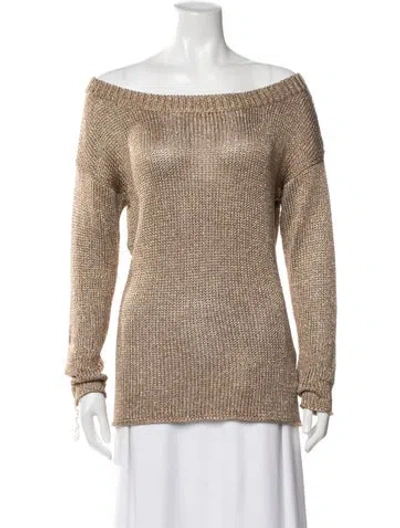Pre-owned Ramy Brook Off-the-shoulder Sweater In Neutral