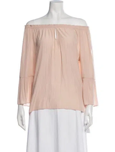 Pre-owned Ramy Brook Off-the-shoulder Three-quarter Sleeve Blouse In Multi