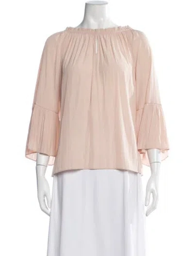 Pre-owned Ramy Brook Off-the-shoulder Three-quarter Sleeve Blouse In Pink