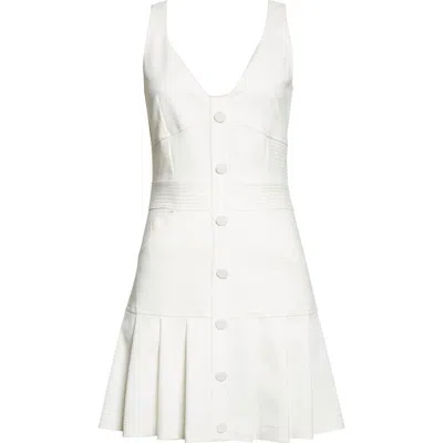 Ramy Brook Olana Topstitch Detail Cotton Blend Minidress In White
