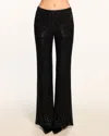 Ramy Brook Olivian Beaded Flare Pant In Black Mesh