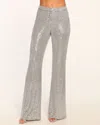 Ramy Brook Olivian Beaded Flare Pant In Grey Mesh